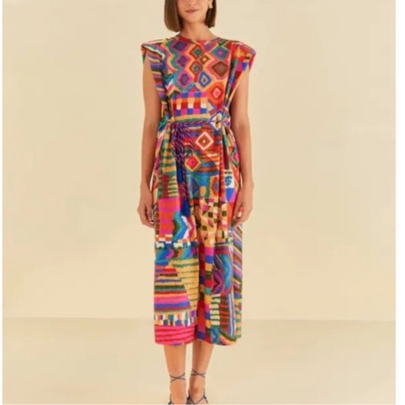 Farm Rio Multicolor Geometric Dress - Picture 1 of 6